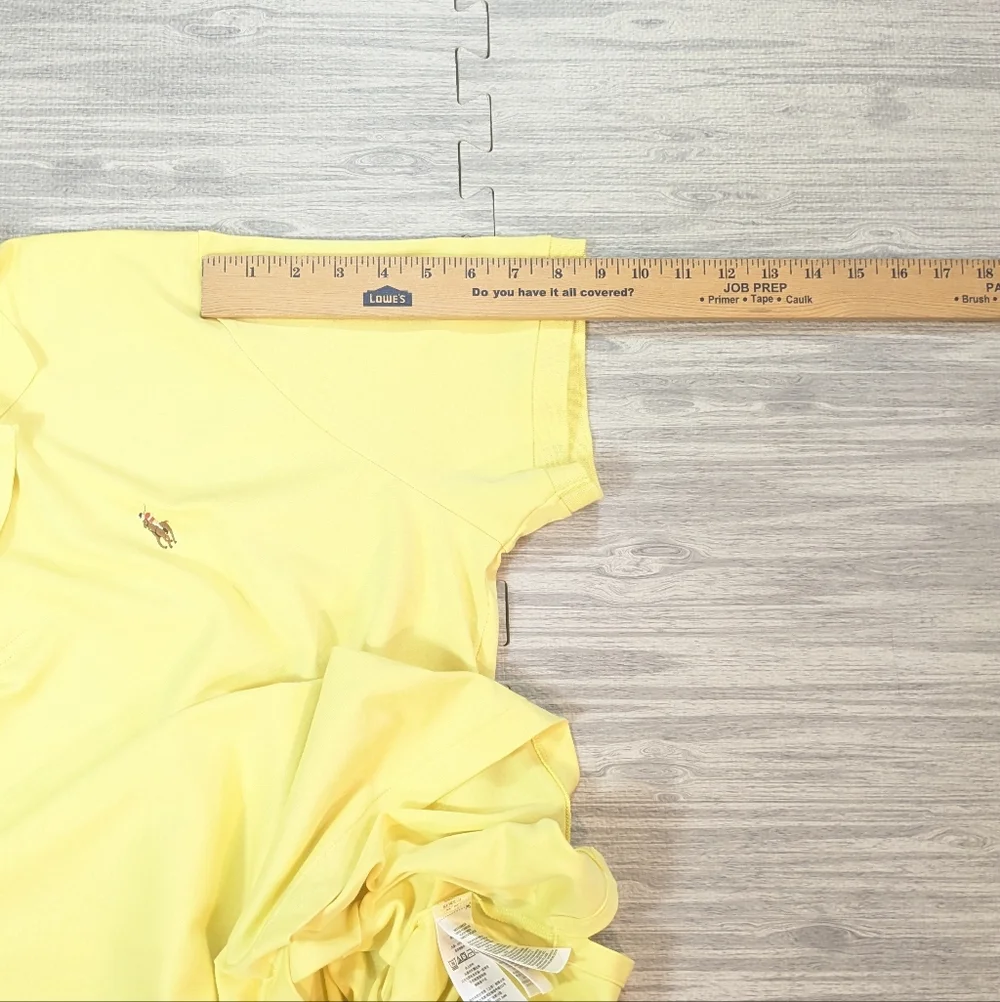 Polo Ralph Lauren Mens Short Sleeve Polo‎ Shirt Yellow Cotton Custom Slim Fit XL